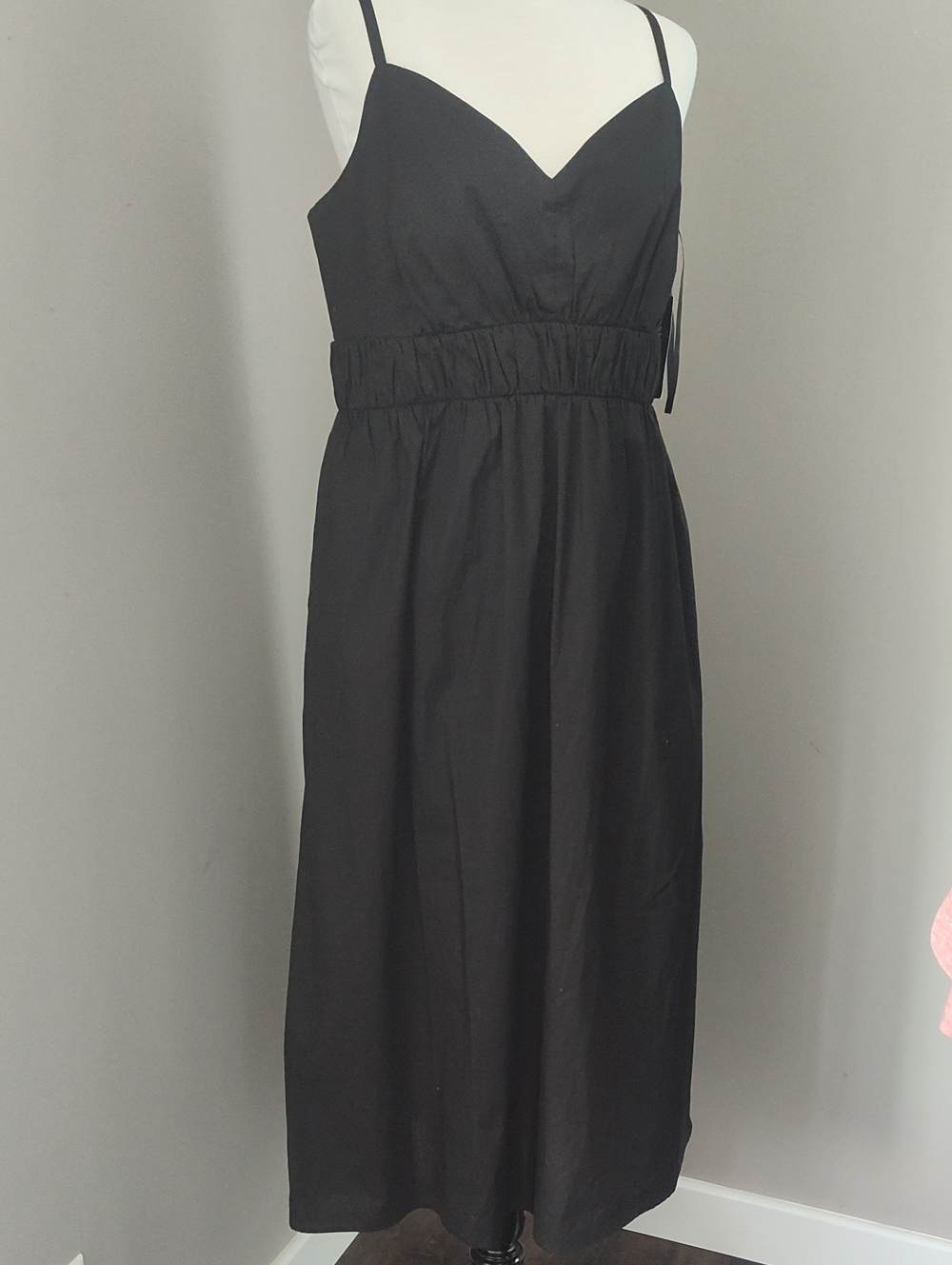 Donna Morgan Black Midi Sundress with Adjustable Straps